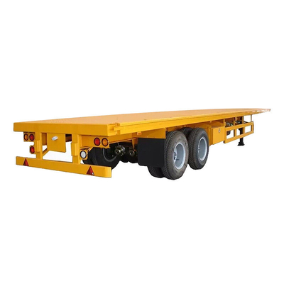 CIMC 2 Oś 30T wysokiej wytrzymałości niskiego stopnia stali stopowej Q345 powietrze lub zawieszenie mechaniczne 20ft Flatbed Container Semi Truck Trailer