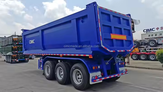 CIMC Hydraulic Dump Truck 3 Axle przednia oś może być podnoszona do tyłu Flip Semi-trailer Side Tipper Dump Truck