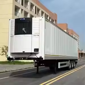 CIMC 3 Oś 40ft 20ft Węglowodorowa Izolacja ze stali nierdzewnej Pianka Wewnętrzna Zamrożony Przyczepa lodówkowa