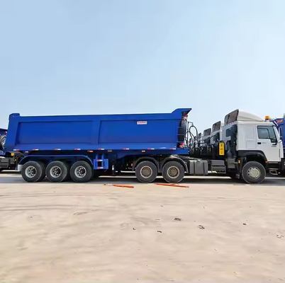 CIMC Hydraulic Box Dump Semi-Trailer 60 Cbm Dumper Price Tipper 50 80 100 Ton 4 Kołowy Semi-Trailer